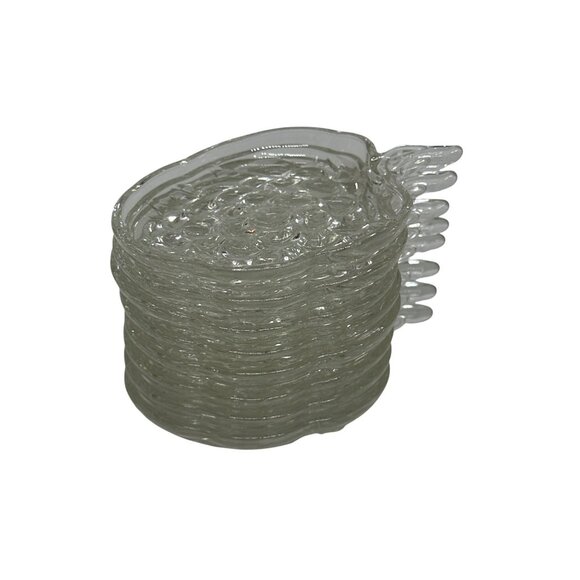 VTG Clear Glass Grape Coasters Set of 8 Crystal Look Trinket Candy Dishes 3.75" - Picture 1 of 4